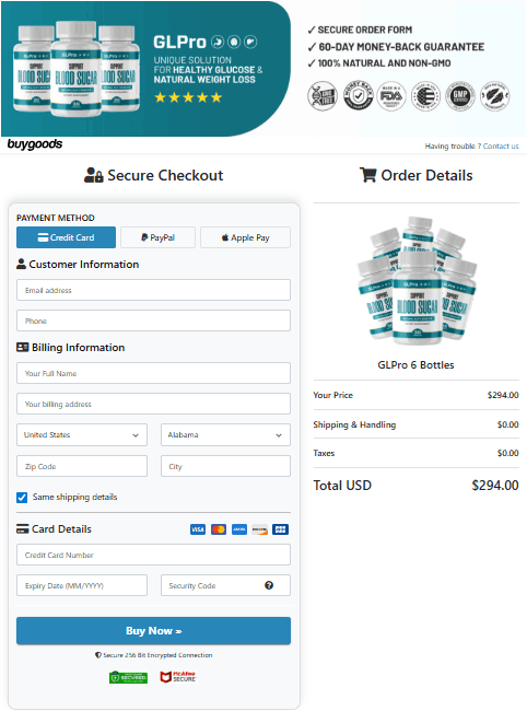 GLPro checkout page